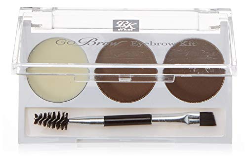 Kiss Go Brow Eyebrow Kit Black Dark Brown (3 Pieces)