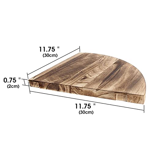 Delfoy Wall Mounted Rustic Wood Round Edge Corner Shelf Storage Rack, Bookcase, Floating Shelves Home Decor For Bedroom, Living Room, Office And Kitchen, Set Of 3 (Round Edge) #TOP2