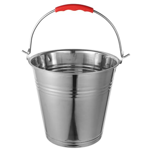 DECORNIJIA Secchio in Ferro Multifunzione per Carbonella e Cenere Capacità Ampia Resistente per Caminetto Barbecue Esterni e Interni per Trasferimento e Stoccaggio di Combustibile e