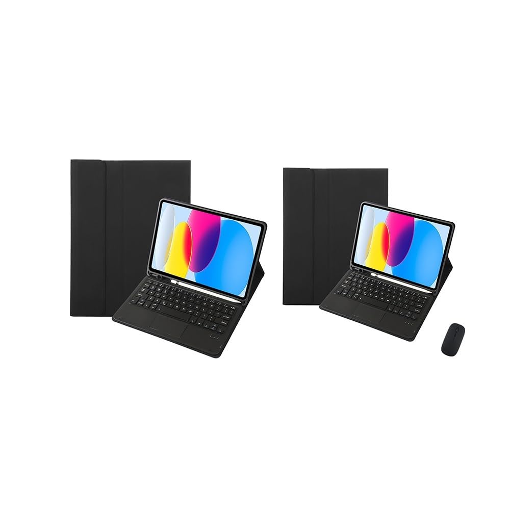JiuRui Tablettes Accessoires, Housse de Clavier Amovible, étui en Cuir PU et TPU Compatible avec iPad Air5/Air4 10,9 Pouces(Sky Blue+Keyboard)