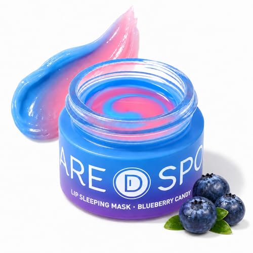 SPODARE Blueberry Lip Mask Overnight Swirl Lip Sleeping Mask for Dry Cracked Lips Care Dual-Color Lips Balm for Nourishing and Softening Lips and Reduce Fine Lines -12g