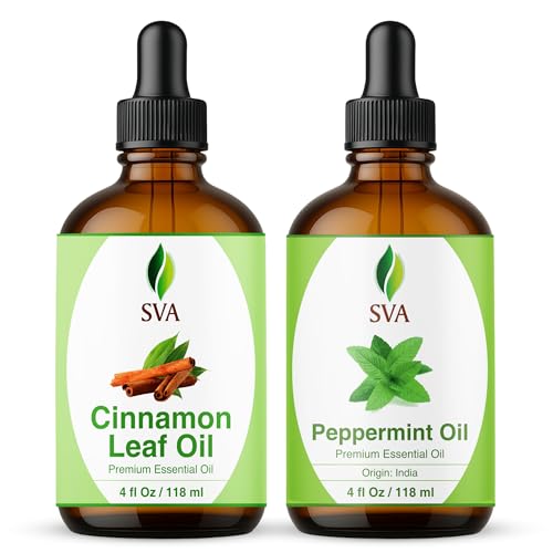 Aceite Esencial de Hoja de Canela y Menta 4oz Combo