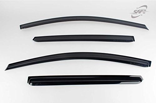 Smoke Tinted Black Side Window Weather Deflector Sun Rain Guard Visors 4pcs for 2012~2017 Hyundai Accent 5door Hatchback
