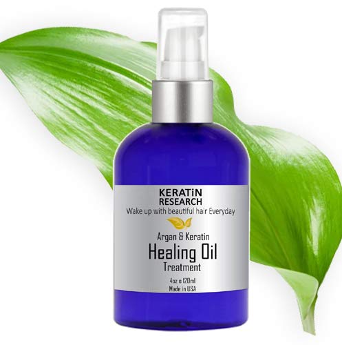 KERATIN RESEARCH Damaged Hair Serum Repairing Hair Healing Oil Serum With Moroccan Argan Oil Avocado Oil and more Protects Hair and Color from sun exposure