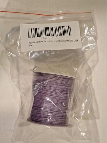 C168 75 m Waxed Cotton Cord Purple 1 mm Waxed Jewellery Cords Wax Threads Bead Ribbon Craft Cord for Jewellery Making - Image 3