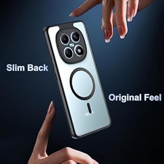 Rojeuinn Cover per protettiva Xiaomi Redmi Note 15 4G/5G, custodia protettiva rigida in PC con funzione di aspirazione magnetica,tocco confortevole,anti-caduta,antiurto,anti-impronta -Trasparente