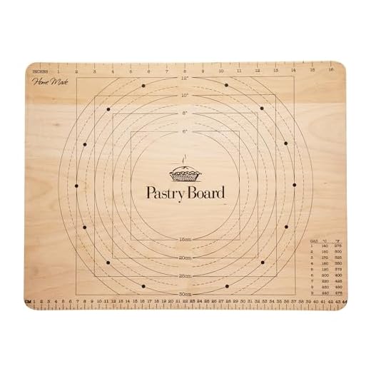 KitchenCraft Large Wooden Pastry Board with Markings - Wooden 17 3/4 inches x 13 3/4 inches