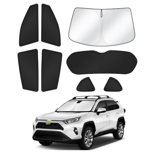 Image of Canvcle Window Shades for 2013-2018 Toyota RAV4 Accessories Windshield Sun Shade Side Rear Window Cover Sunshade Sun Visor Shield Privacy Protection for Camping Keep Vehicle Cool Black 8PCS