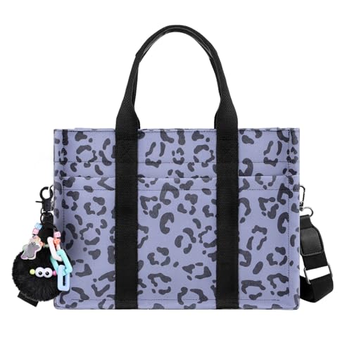 Image of BECOJADDE Structured Canvas Tote Bag for Women, Multi-Compartment Zippered Purse for Work Bible Travel