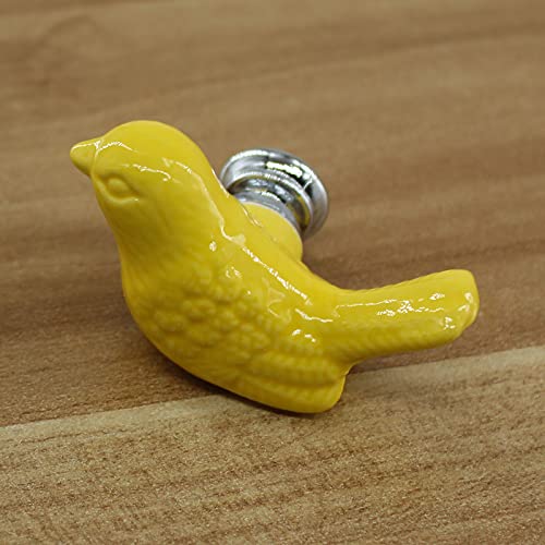 Zerniple Yellow Ceramic Handle Pull Door knobs Cabinet Handles for Children's Room (8 Pieces) - Image 2