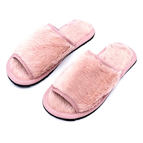 Pantufa Aberta Feminina Rose Chinelo Pelúcia Premium (Rose, br_footwear_size_system, adult, numeric,