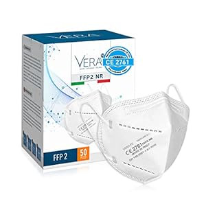 Mascherine Ffp2 Certificate CE 2761 Ente Certificatore Italiana ITEC 100% Made In Italy SICURA AFFIDABILE ITALIANA Ffp2 5 strati BFE ≥99% 50 Pezzi Bianco