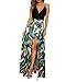 Newshows Sommerkleid Damen Lang Maxikleid Sommer V Ausschnitt Kleid Schlitz Freizeitkleid Elegant für Hochzeitsgast (Floral 09,Klein)
