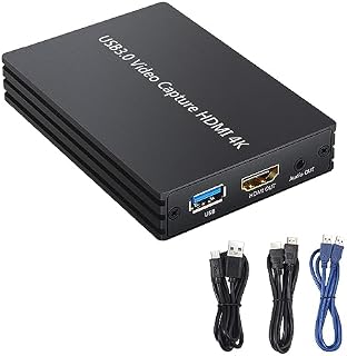 CAMWAY HDMI Capture Card 1080P USB 3.0 Capture Card with HDMI Loop-out Support MIC In and Audio Output Game Capture Card