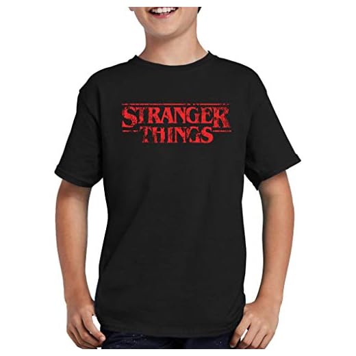 Stranger Logo Things T-shirt barn, Svart, 134/146 cm