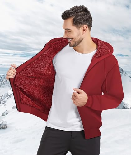 Mens Fleece Hoodies Zip Up Warm Thick Winter Jacket - image 2