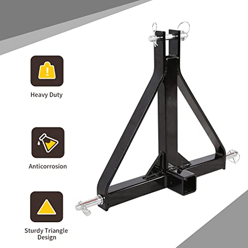 3 Point 2" Receiver Trailer Hitch Category 1 Tractor Tow Drawbar Adapter For Bx Kubota, John Deere, Lm25H Wlm Tractor, Nortrac, Kioti, Yanmar, Cat #TOP7