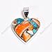 Natural Top Quality Orange Spiny Oyster Turquoise Gemstone 925 Sterling Silver Heart Shape Orange Stone Handmade Statement Pendant Necklace for Women Gift for Her