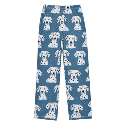 Boys' Pants Cute Dalmatian Dog Blue Long Bottoms Jogger Pants Elastic Waist Trousers with Pockets S-XL