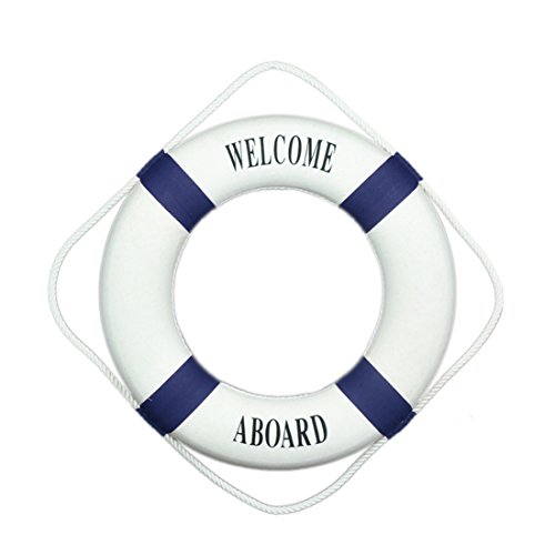 Foxom Decorativo Salvagente, Anulare da Parete Ocean mediterraneo Stile Salvagente per Hotel, Pensione, Cafe, Bookshop, casa, Ristorante ect,35cm