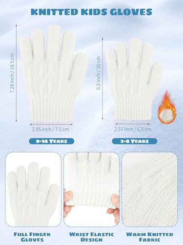 Glooarm Kids Winter Hat Gloves Scarf Set, Girls Toddler Winter Beanie Hat with Pom Knit Neck Warmer Gloves Fleece Lined Set4