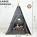 xiaowantong Kids Teepee Tent with Padded Mat, Lights, and Carry Bag,Natural Cotton Canvas Washable Playhouse for Indoor Use,Ideal Play Tent for Girls and Boys