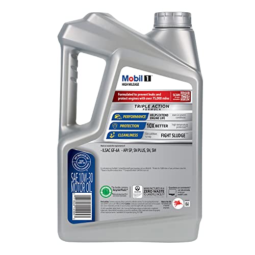 Image of Mobil 1 Motor Oil 10W-30, 5 Quart | Full Synthetic | High Mileage | Pack of 2