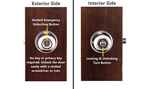 Copper Creek Bk2030Ps Ball Door Knob, Privacy Function, 1 Pack, Polished Stainless #TOP1