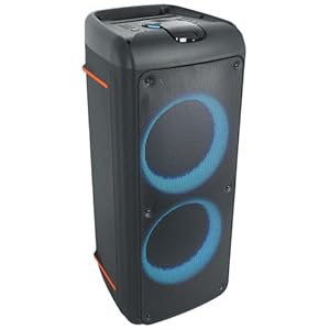 Rockville Rock Party 9 Portable Bluetooth Speaker, Dual 8″ Woofers, 1000W, Deep Bass, LED Lights, Guitar/Mic Inputs, Rechargeable, Perfect for Parties
