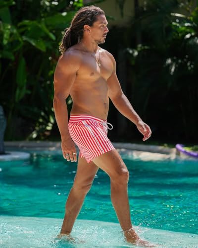 Tucann Pillar Swim Trunks (3" and 5") - 4 Way Stretch, Quick Dry, Chlorine Resistant, Built in Compression Liner3