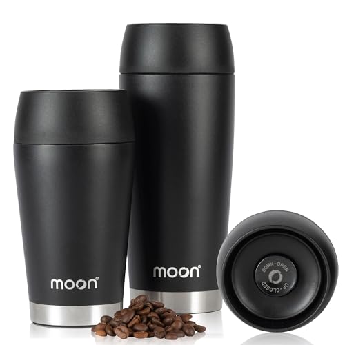Moon 360° Travel Mugs - Leakproof Reusable Coffee Cup for Hot Dri...