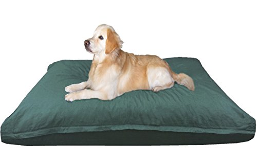 Dogbed4Less Jumbo Orthopedic Extreme Comfort Memory Foam Dog Beds For Large Dog, Waterproof Lining And Machine Washable Cover, 55"X47" Pillow, Olive Green #TOP12