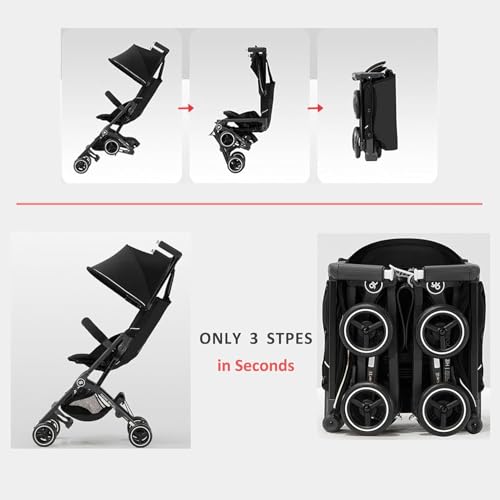Image of gb Pockit+ All-Terrain, Ultra Compact Lightweight Baby pockit Travel Stroller for Babies & Toddlers, Carry-On Flight Luggage Compliant, White Orange