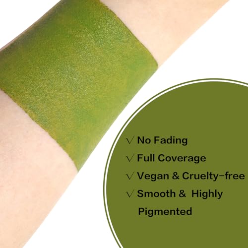Image of BAD COLOR Ogre Green Face Paint Stick, Matte Eye Black Stick Facepaint for Witch, Zombie, Shrek, Goblin & Monster Looks - Halloween SFX Cosplay Face & Body Paint for Adults