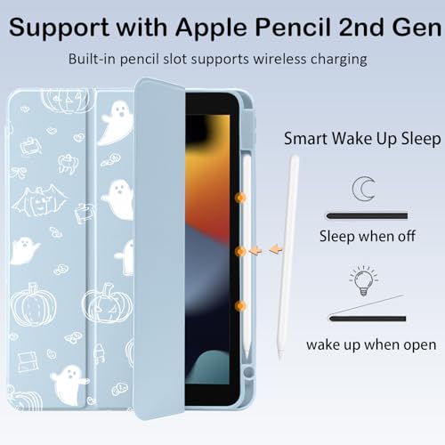 Coque en cuir acrylique iPad Mini 6 finition premium motif citrouille