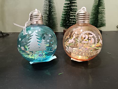 Image of Set of 2 Christmas Tree Decoration Light Decorative Bulb Hanging,Christmas Gift, Christmas Party Decoration Lights for Home Office Indoor Outdoor, Christmas Decoration Gift Ornaments (2 Pieces)