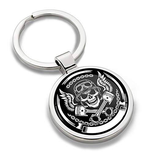 SkinoEu® Llavero de Metal 3D con Diseño de Calavera Skull Punisher Motor Sport, Regalo para Mujeres y Hombres KK 177 Cover