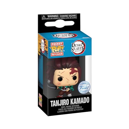 Funko Pop! Keychain: Demon Slayer, Tanjiro Kamado, Bloody Novelty Keyring, Collectable Mini Figure, Stocking Filler - Image 2