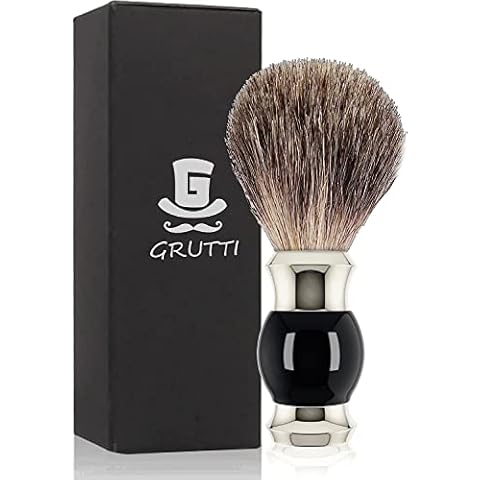 Brocha de afeitar GRUTTI de pelo de tejón puro 100% Cover