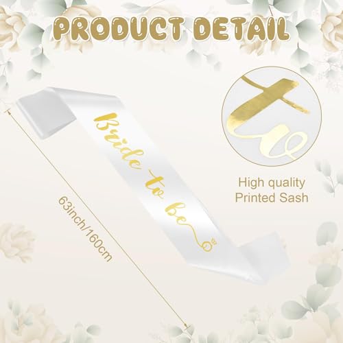 Image of Dagelar Gold Bride to Be Sash Veil for Bachelorette Party Accessories, 2 Pack Bride to Be Decorations Set for Women and Girls, Bridal Shower Decorations, Engagement Gifts for bride