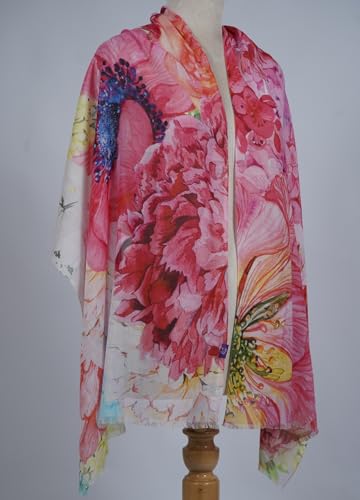 Image of VIC Cotton Modal Digital Print Scarf for Women | Digital Print Designer Stole | Soft Lightweight Luxury Wrap | Premium Cotton Modal Blend | 55 x 170 cm | VIC-SM-DP5517