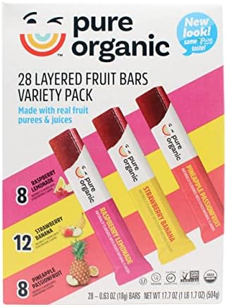 Pure Organic Layered Fruit Bars Variety Pack 28 count (Pack of 1).