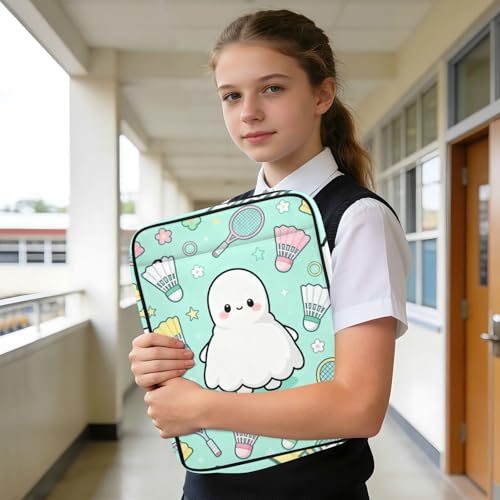 Carpeta de bádminton antiperfección de hojas con cremallera y 7 bolsillos 6