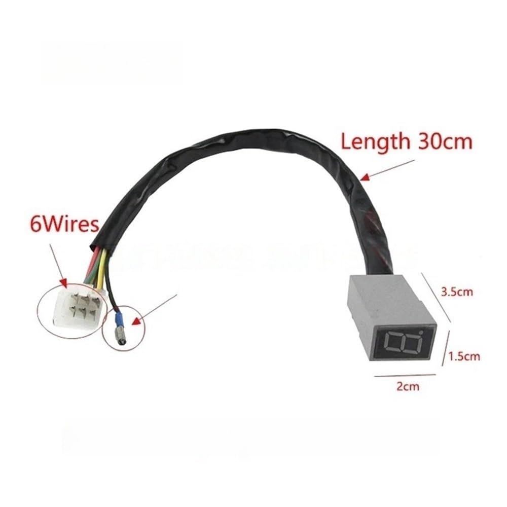 Indicatore Digitale di Marcia per Moto, 4 o 5 Marce, 100cc, 110cc, 125cc, 150cc, 200cc. Indicatore Digitale di Marcia per Moto e Scooter, Display, sensore Leva Cambio, 5/6 Fili (5 Marce 125 150 200).