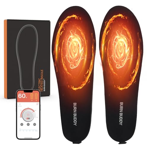 Heated Insoles, APP Control Heated Insoles for Women Men, 5000mAh Rechargeable Foot Toe Warmer Insoles, Electric Heated Shoes Insoles for Hiking Camping Skiing Hunting Outdoor Work, Thermal Insoles