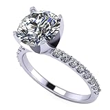 NANA Jewels Round 3.00ct Simulated Diamond Zirconia Engagement Ring Round Cut Solitaire in Silver with 7 Size