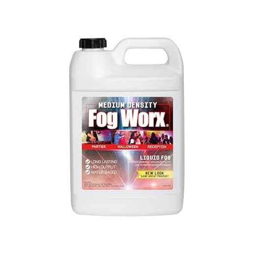 FogWorx Fog Juice - 1 Gallon of Organic Fog Fluid (128 oz) - Medium Density, High Output, Long Lasting Fog Machine Fluid for 400 Watt to 1500 Watt Machines