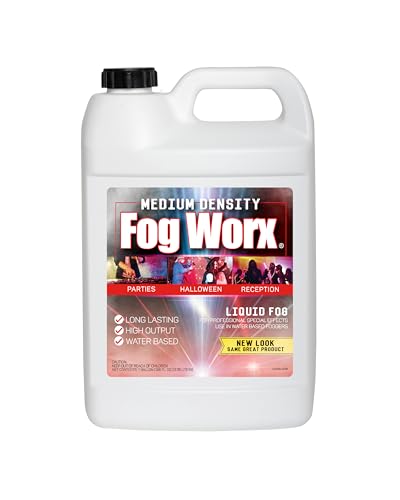 FogWorx Fog Juice - 1 Gallon of Organic Fog Fluid (128 oz) - Medium Density,...
