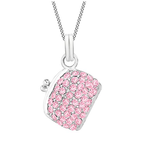 Cadena con colgante de plata Tuscany Silver y cristal elegante de mujer