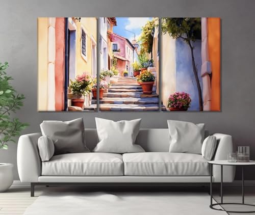 Impression sur toile Sicile decoration murale haut de gamme grand format cadre salon 70x90cm